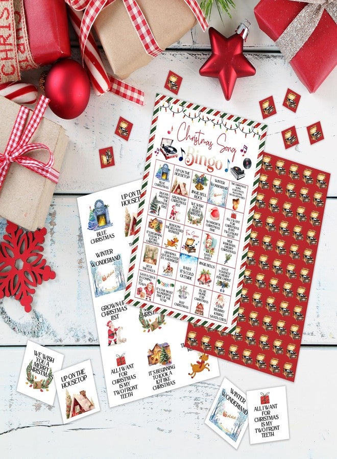 KFNER Christmas Song Bingo Game - Winter Bingo Card - 24 Players Bingo Game Set Indoor Outdoor Activities - Christmas, New Year Party Favors Supplies -A13 - Image 3